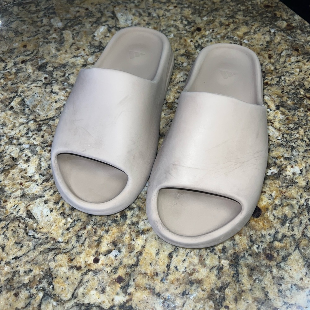 Beige Slide Sandals